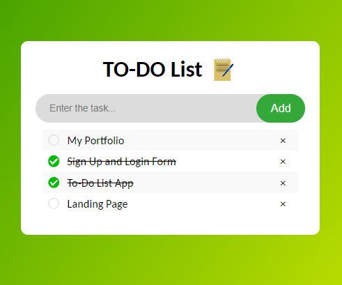 Todo List Screenshot